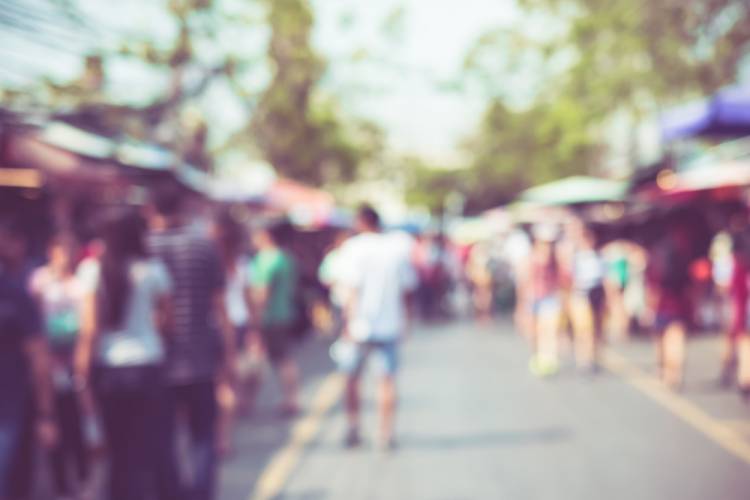 blurry picture of an outdoor market 